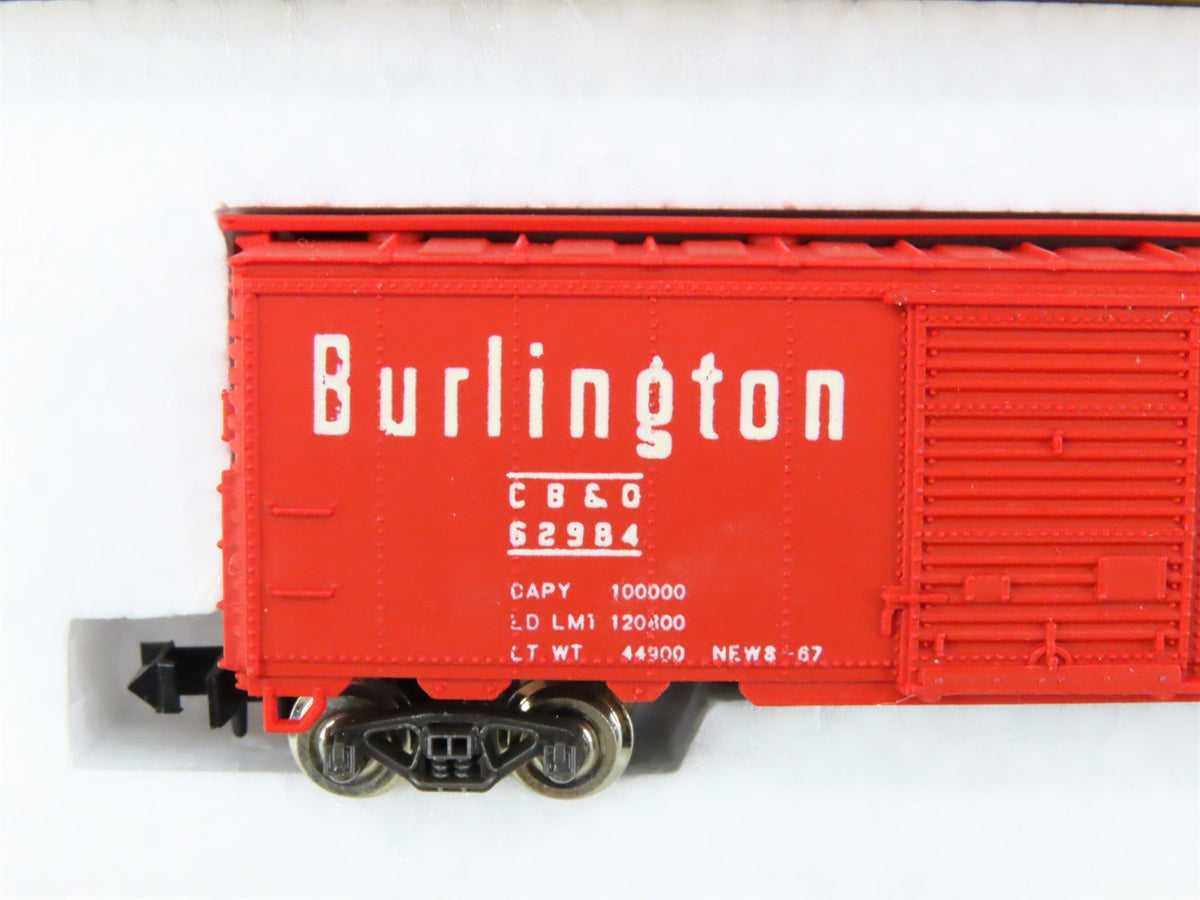 N Scale Con-Cor 1004 CB&amp;Q Burlington Route Single Door Box Car #62984