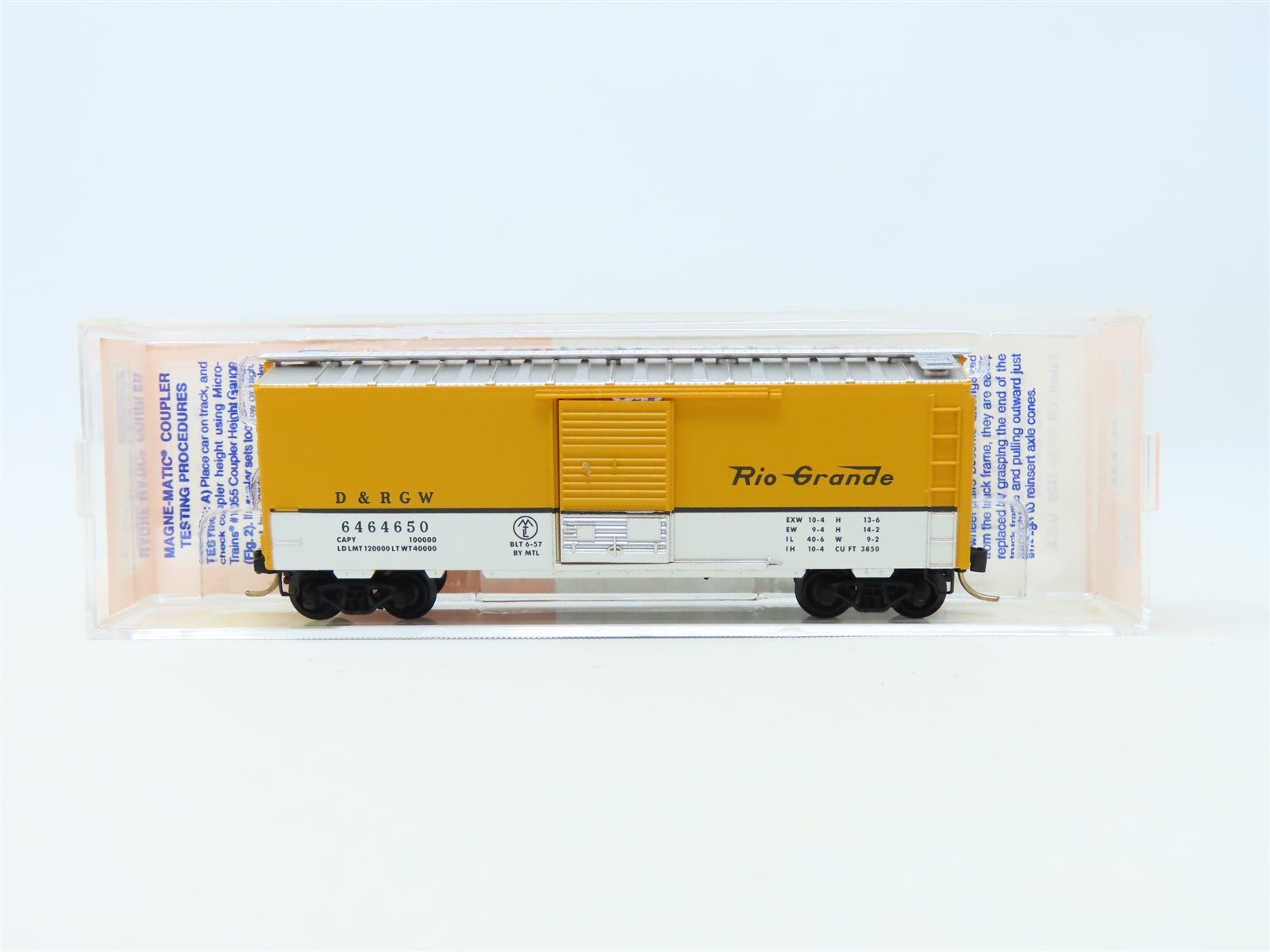 N Scale Micro-Trains MTL Lowell Smith 6464-650 D&RGW Rio Grande Boxcar #6464650