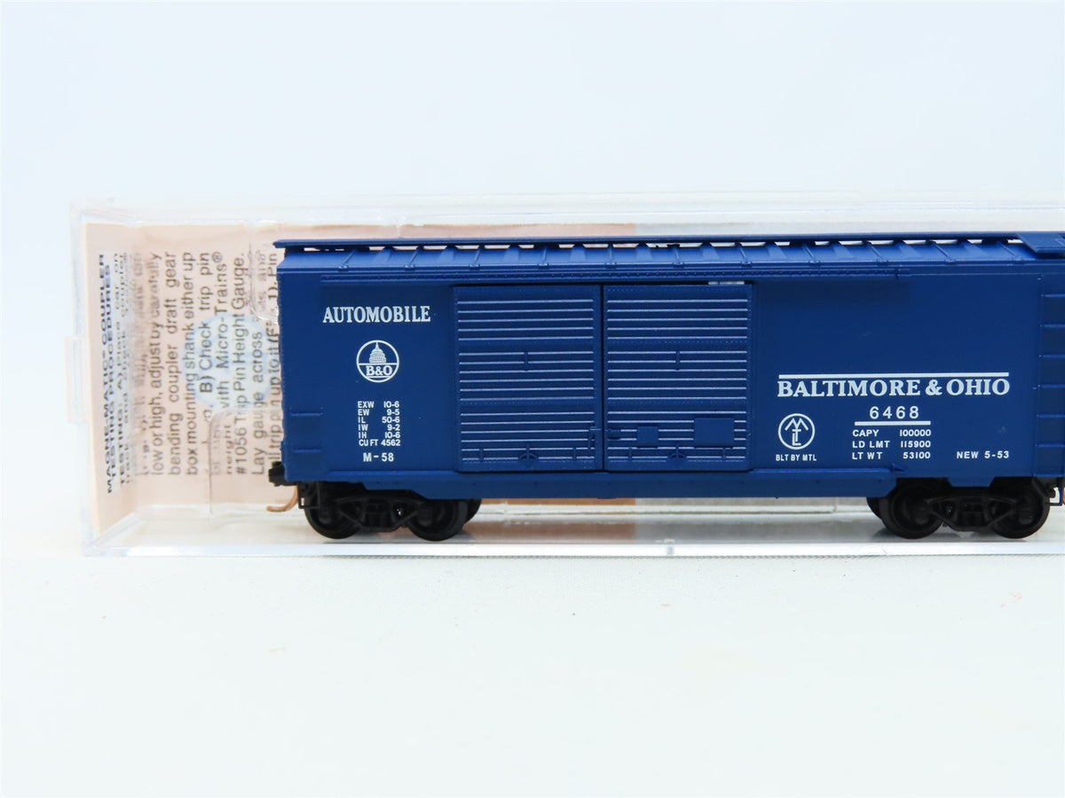N Scale Micro-Trains MTL Lowell Smith 6468 B&amp;O Baltimore &amp; Ohio Boxcar #6468