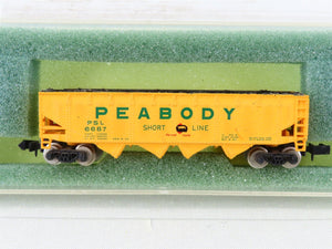 N Scale Con-Cor PSL Peabody Coal Company Short Line 60' 4-Bay Hopper #6687