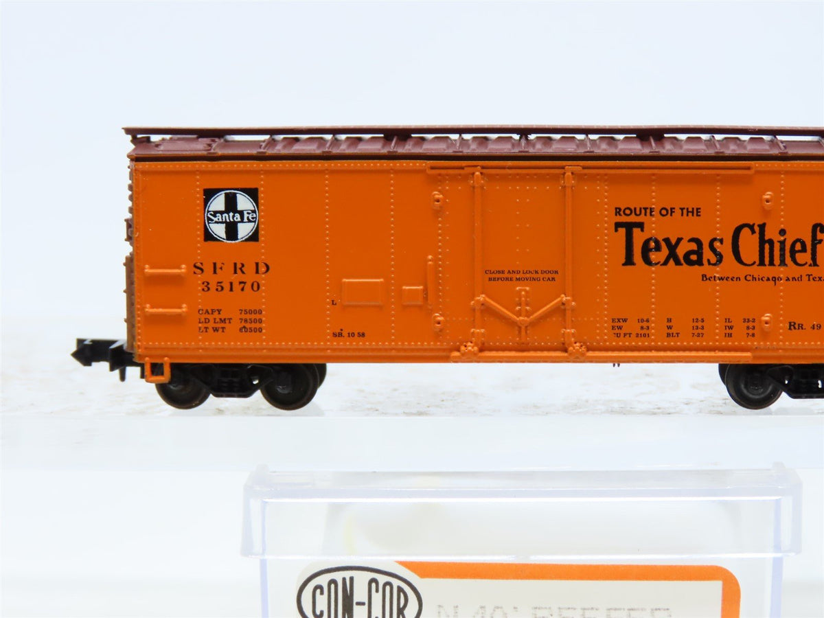 N Scale Con-Cor 001-008851 SFRD Santa Fe &#39;Texas Chief&#39; 40&#39; Steel Reefer #35170