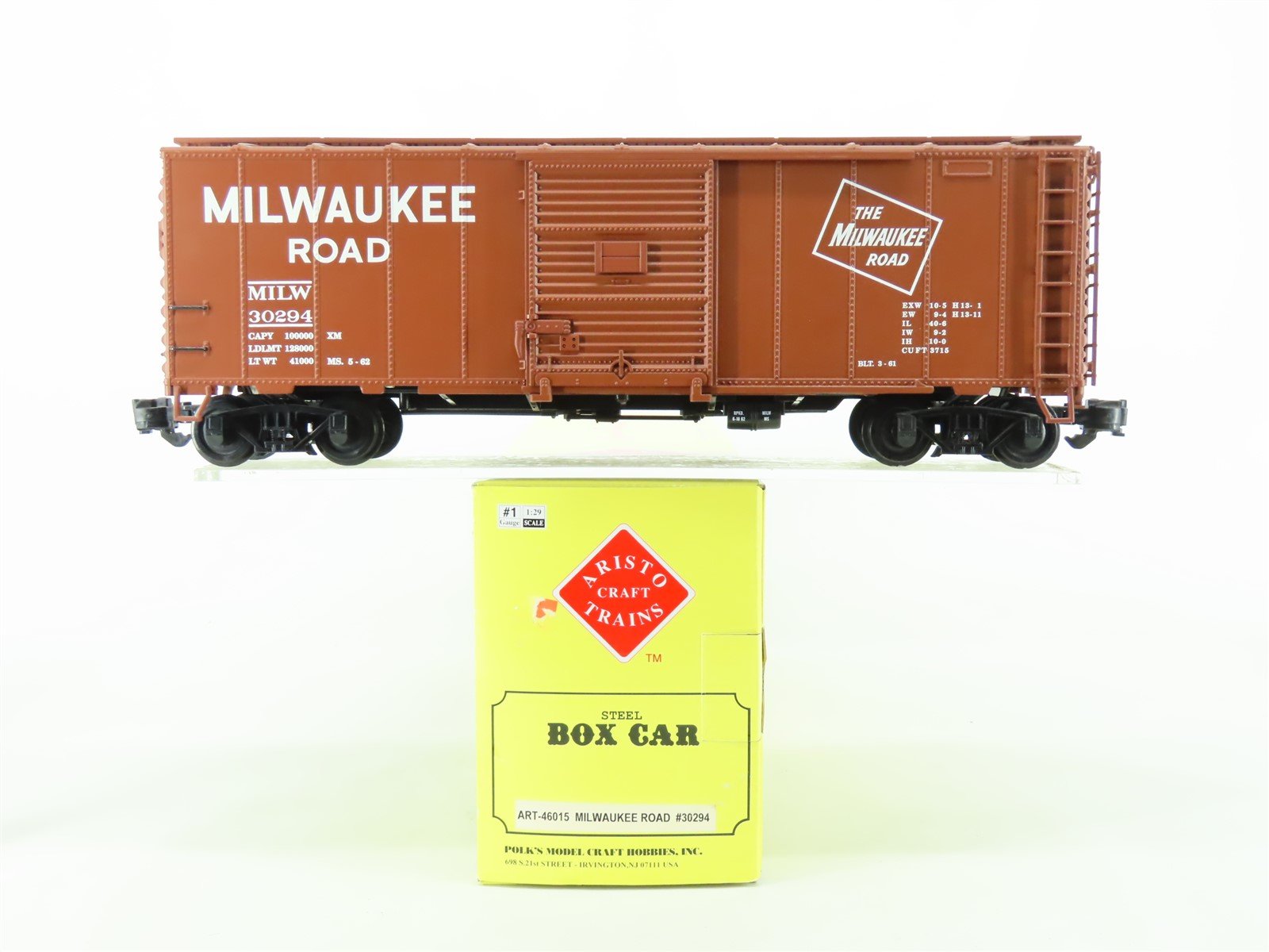 G Scale Aristocraft ART-46015 MILW Milwaukee Road Steel Box Car #30294