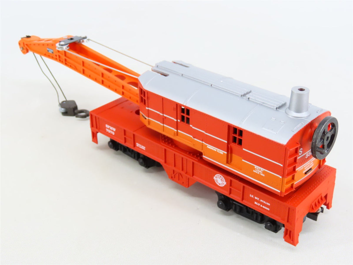 S Scale American Flyer #6-48216 TTOS 2000 SP Southern Pacific Crane &amp; Gondola