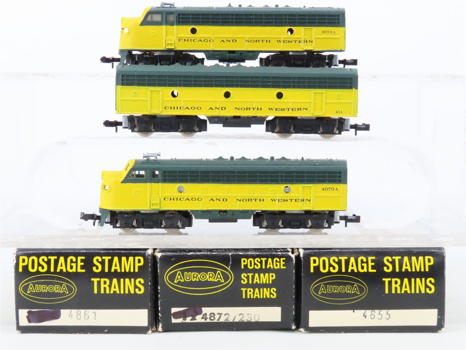 N Minitrix/Aurora Postage Stamp CNW F9A/B/A Diesel Set #4070A/411/4054A - Custom