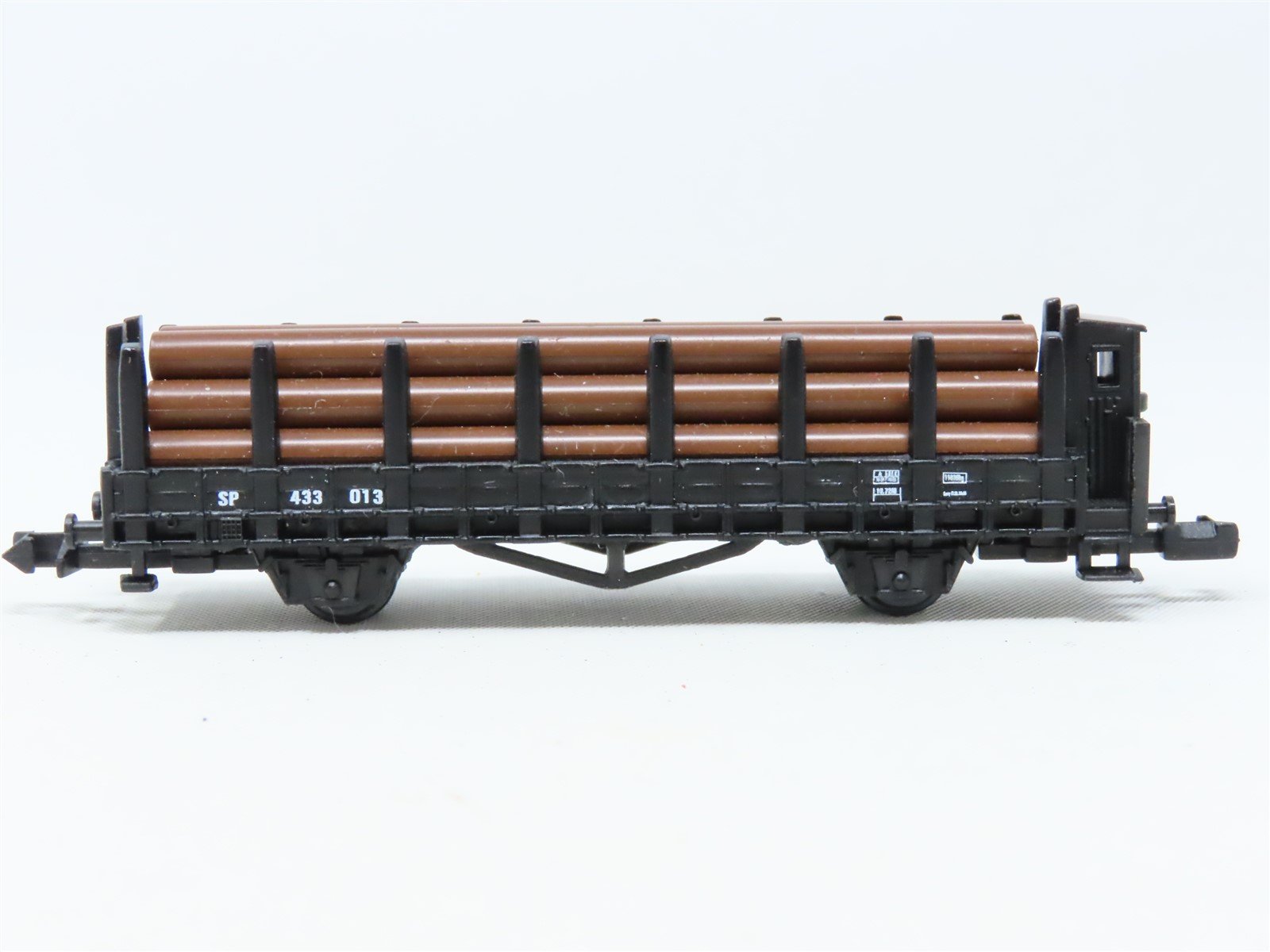 N Scale High Speed Metal SP Southern Pacific Log Car #433013 w/ Logs