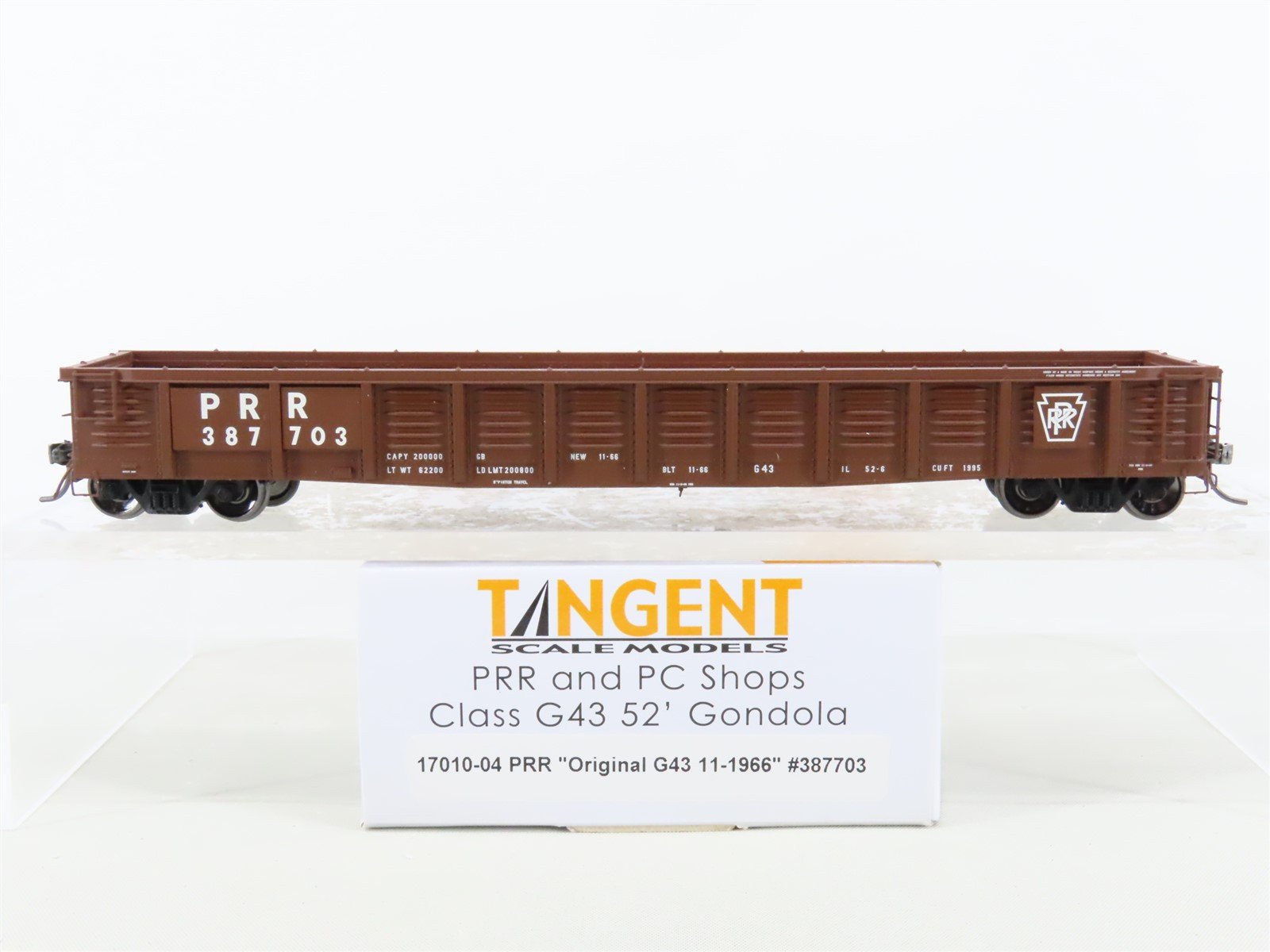 HO Scale Tangent #17010-04 PRR Pennsylvania Class G43 52' Gondola #387703