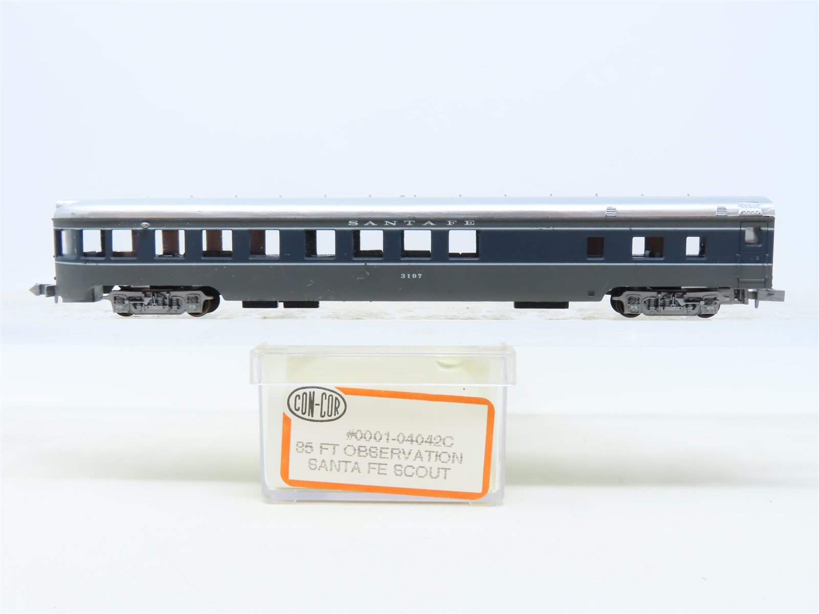 N Scale Con-Cor 0001-04042C ATSF Santa Fe 'Scout' 85' Observation Passenger 3197