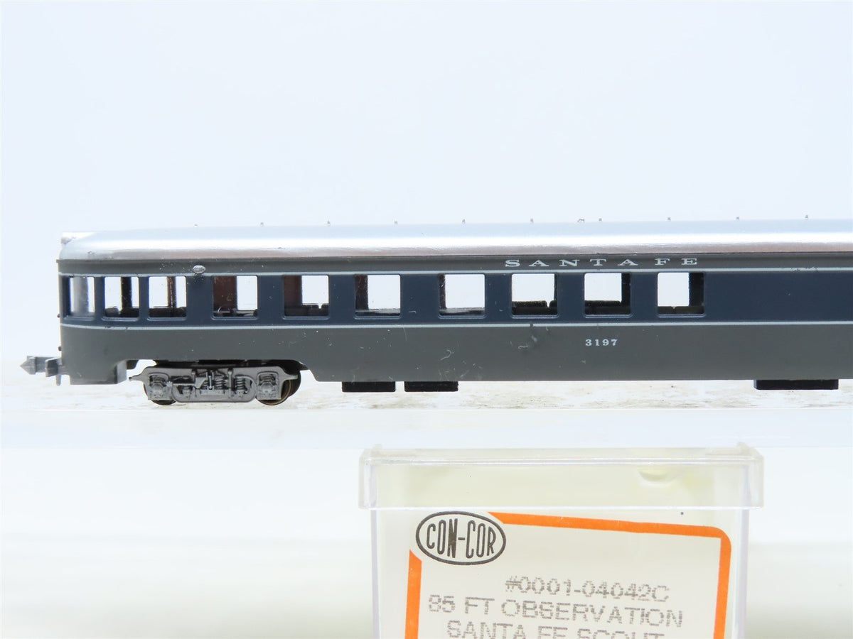 N Scale Con-Cor 0001-04042C ATSF Santa Fe &#39;Scout&#39; 85&#39; Observation Passenger 3197