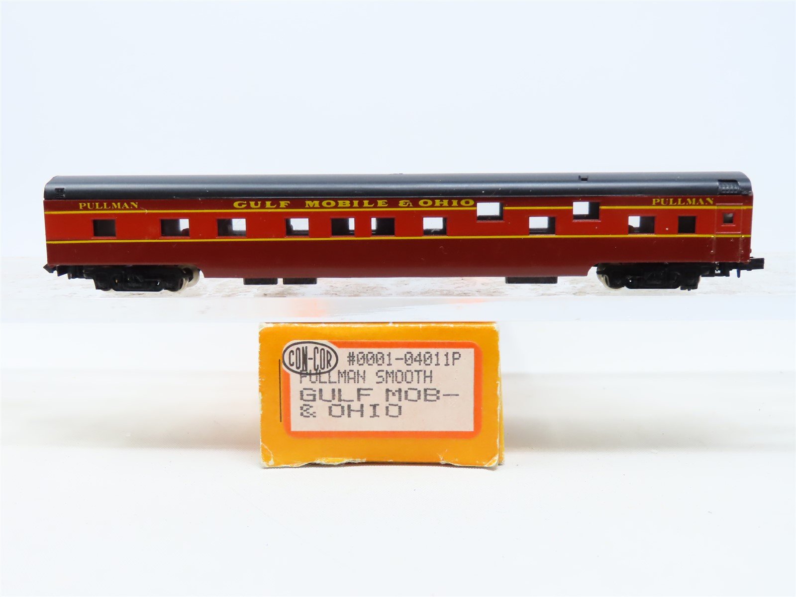 N Scale Con-Cor 0001-04011P GM&O Gulf Mobile & Ohio Pullman Passenger Car