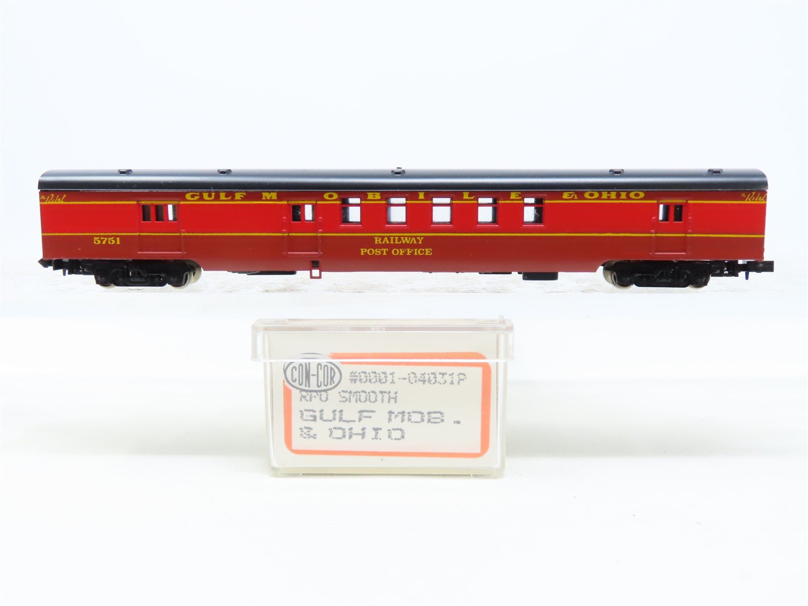 N Scale Con-Cor 0001-04031P GM&O Gulf Mobile & Ohio 'Rebel' RPO Passenger #5751