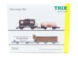 N Scale Minitrix 15418 DB/DR German Era III Freight Cars 4-Pack