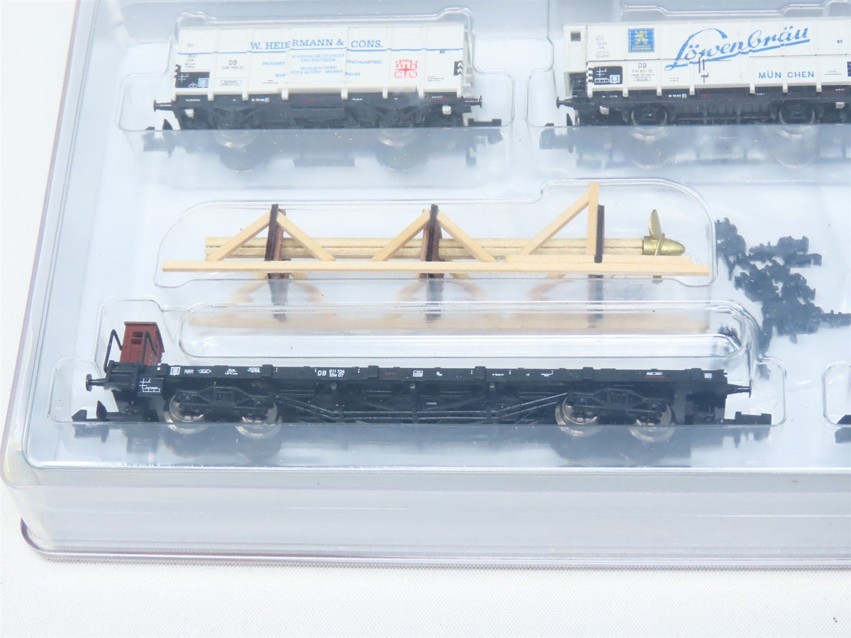 N Scale Minitrix 15094 DB German &quot;Ships Equipment&quot; 4-Car Freight Set w/Vehicles