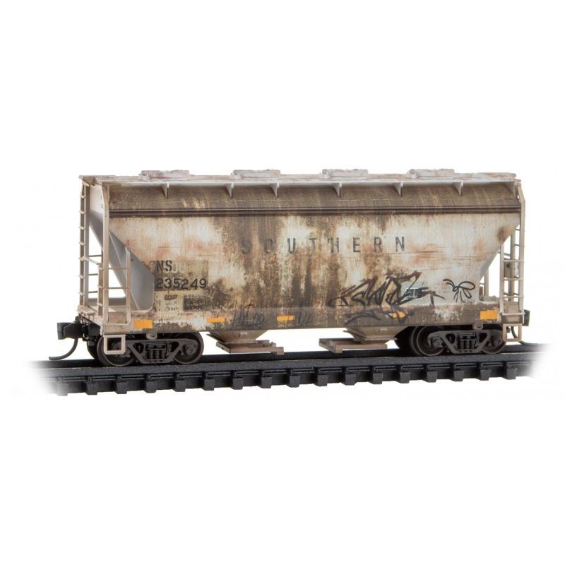 N Micro-Trains MTL 09244540 NS/ex-SOU 2-Bay Hopper - Weathered FT Series #9