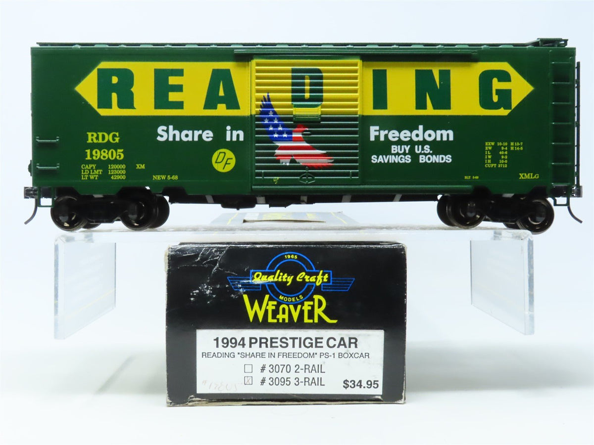 O Scale 2-Rail Weaver Ultra Line 3070 RDG Reading 1994 Prestige Box Car #19805