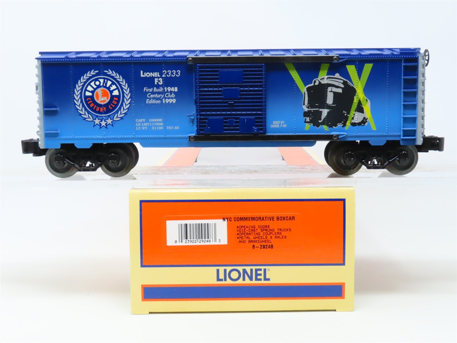 O Gauge 3-Rail Lionel Century Club 6-29248 "2333 NYC EMD F3 Diesel" Box Car