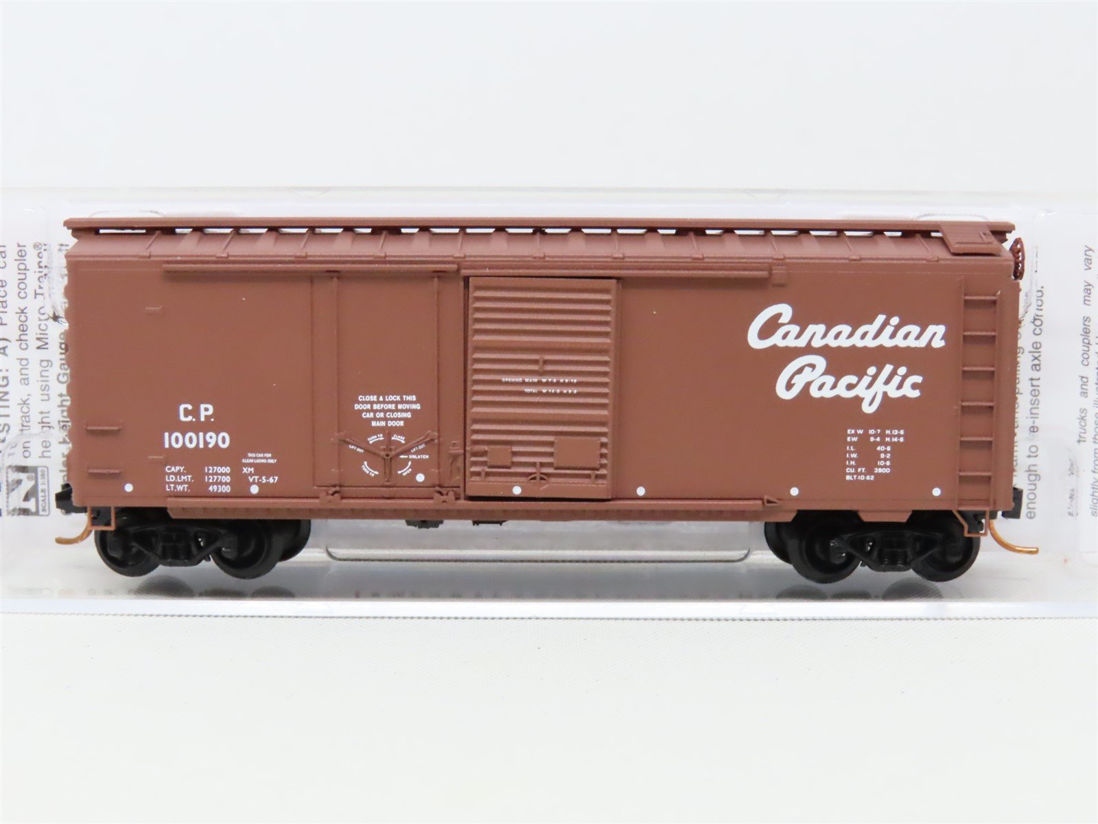 N Scale Micro-Trains MTL 02200110 CP Canadian Pacific 40' Box Car #100190