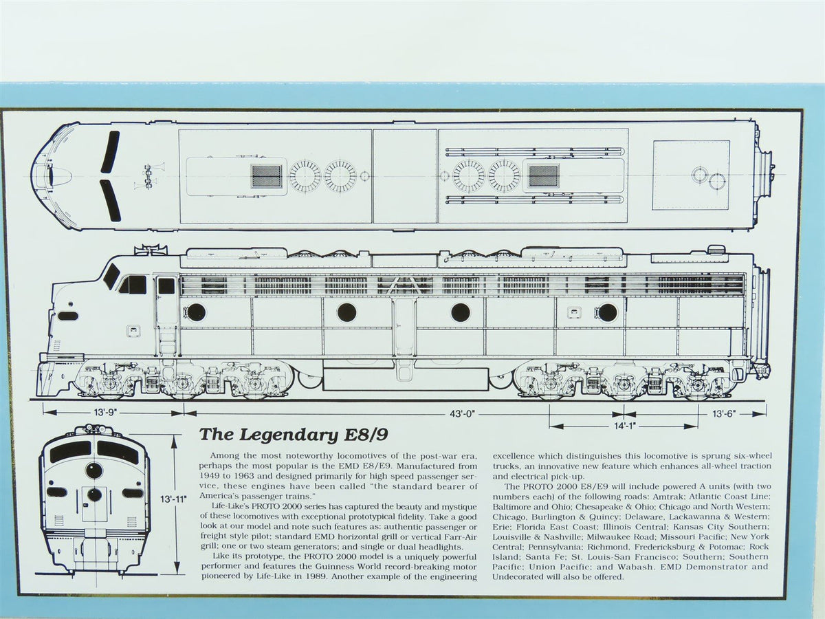 HO Scale Proto 2000 8129 Undecorated E8/9A Diesel Locomotive