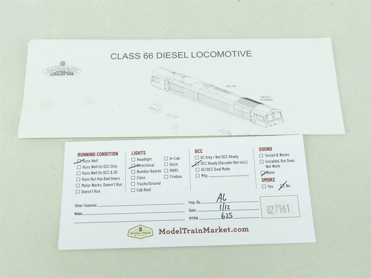 OO Scale Bachmann 32-726 Freightliner Class 66 Diesel Locomotive #66610
