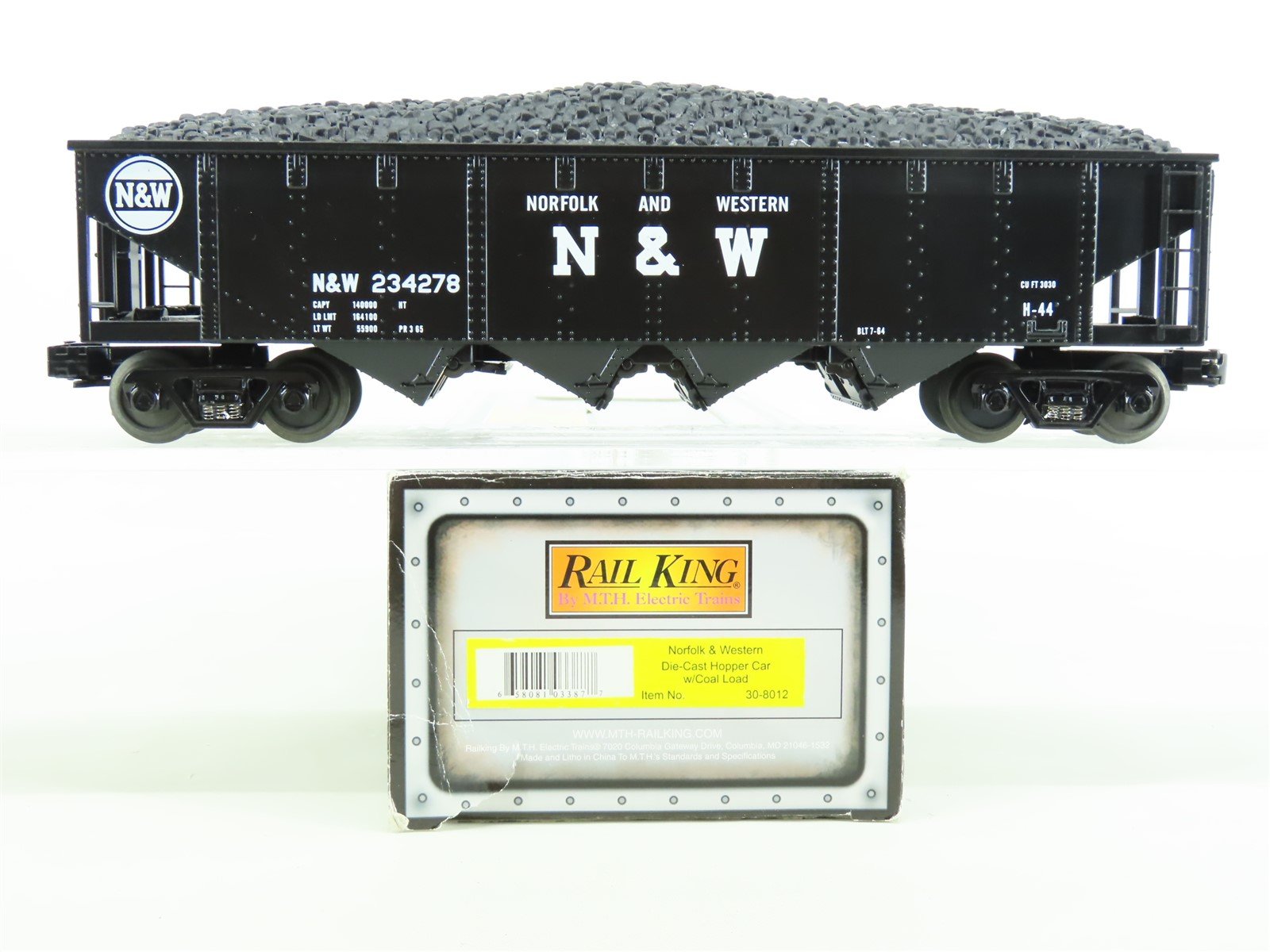 O Gauge 3-Rail MTH 30-8012 N&W Norfolk & Western Die-Cast Hopper Car #234278