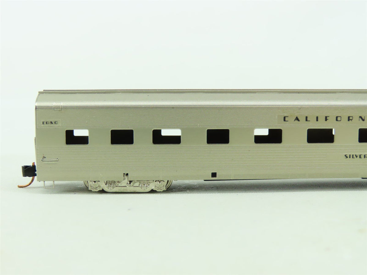 N Scale Unbranded BRASS CB&amp;Q California Zephyr Passenger &quot;Silver Cove&quot; - Plated