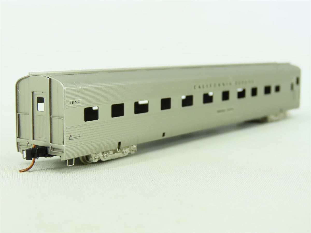 N Scale Unbranded BRASS CB&amp;Q California Zephyr Passenger &quot;Silver Cove&quot; - Plated