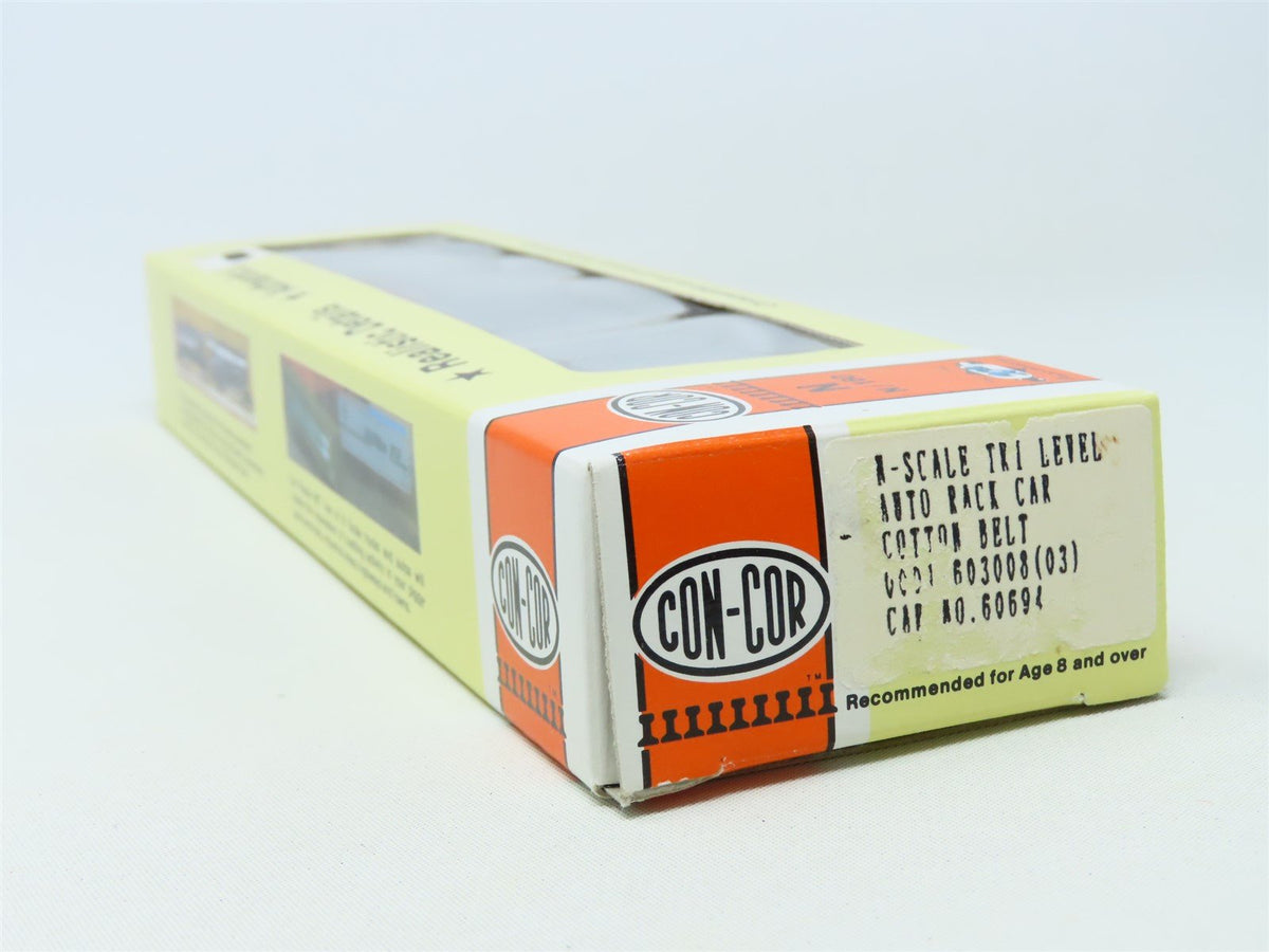 N Scale Con-Cor 0001-603008(03) SSW Cotton Belt Tri-Level Auto Rack Car #60694