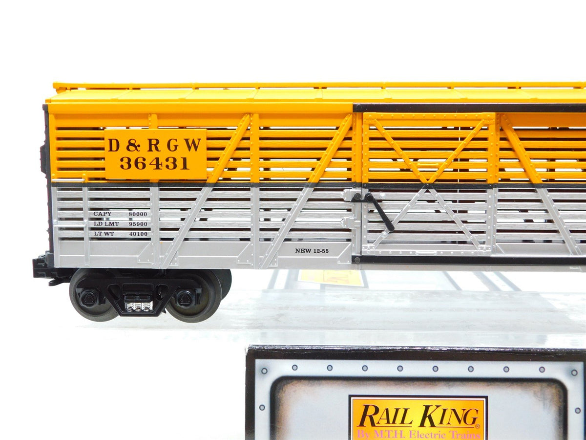 O Gauge 3-Rail MTH Rail King Die Cast 30-8705 D&amp;RGW Rio Grande Stock Car #36431