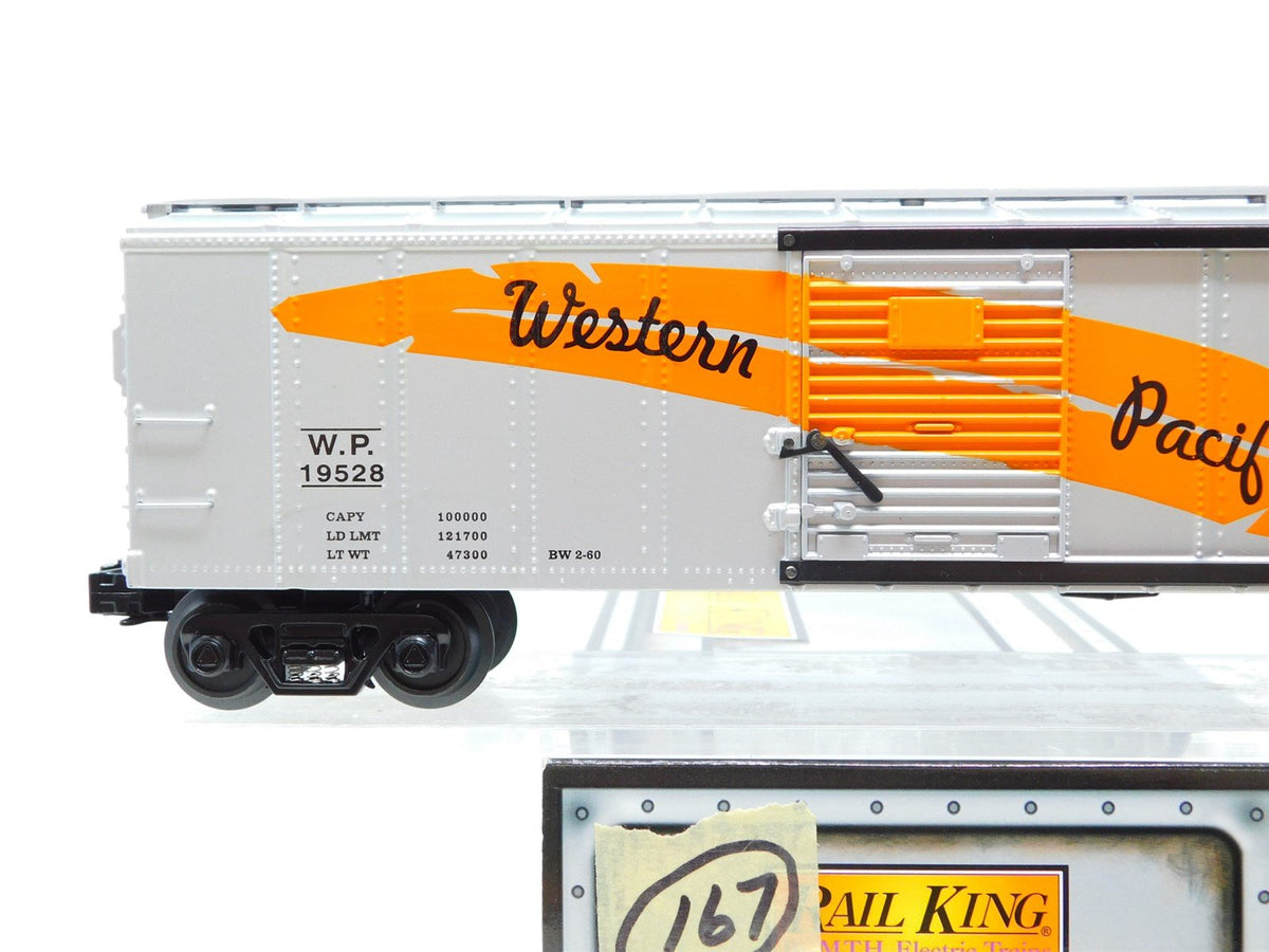 O Gauge 3-Rail MTH Rail King 30-8411 WP Western Pacific &quot;Feather&quot; Box Car #19528