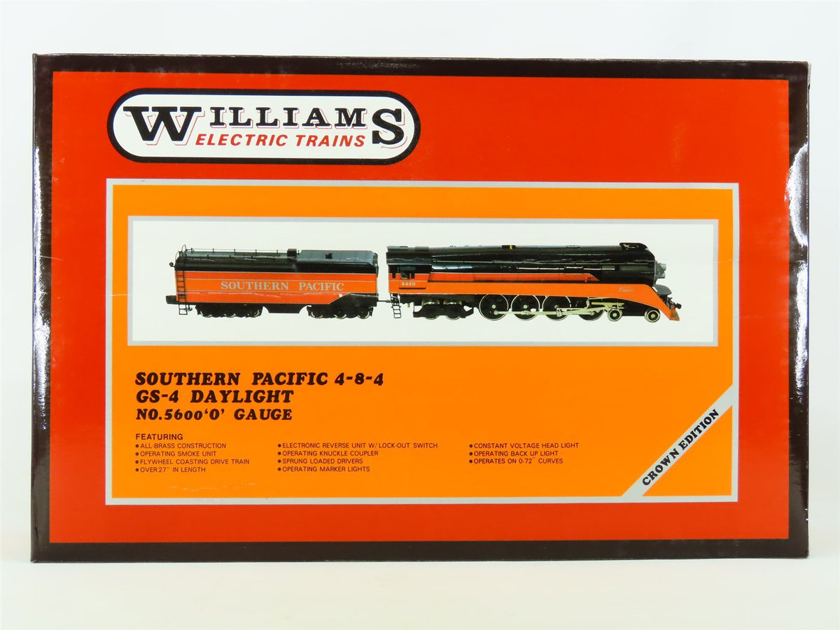 O 3-Rail Williams 5600 SP Southern Pacific &quot;Daylight&quot; 4-8-4 Steam #4449 BRASS