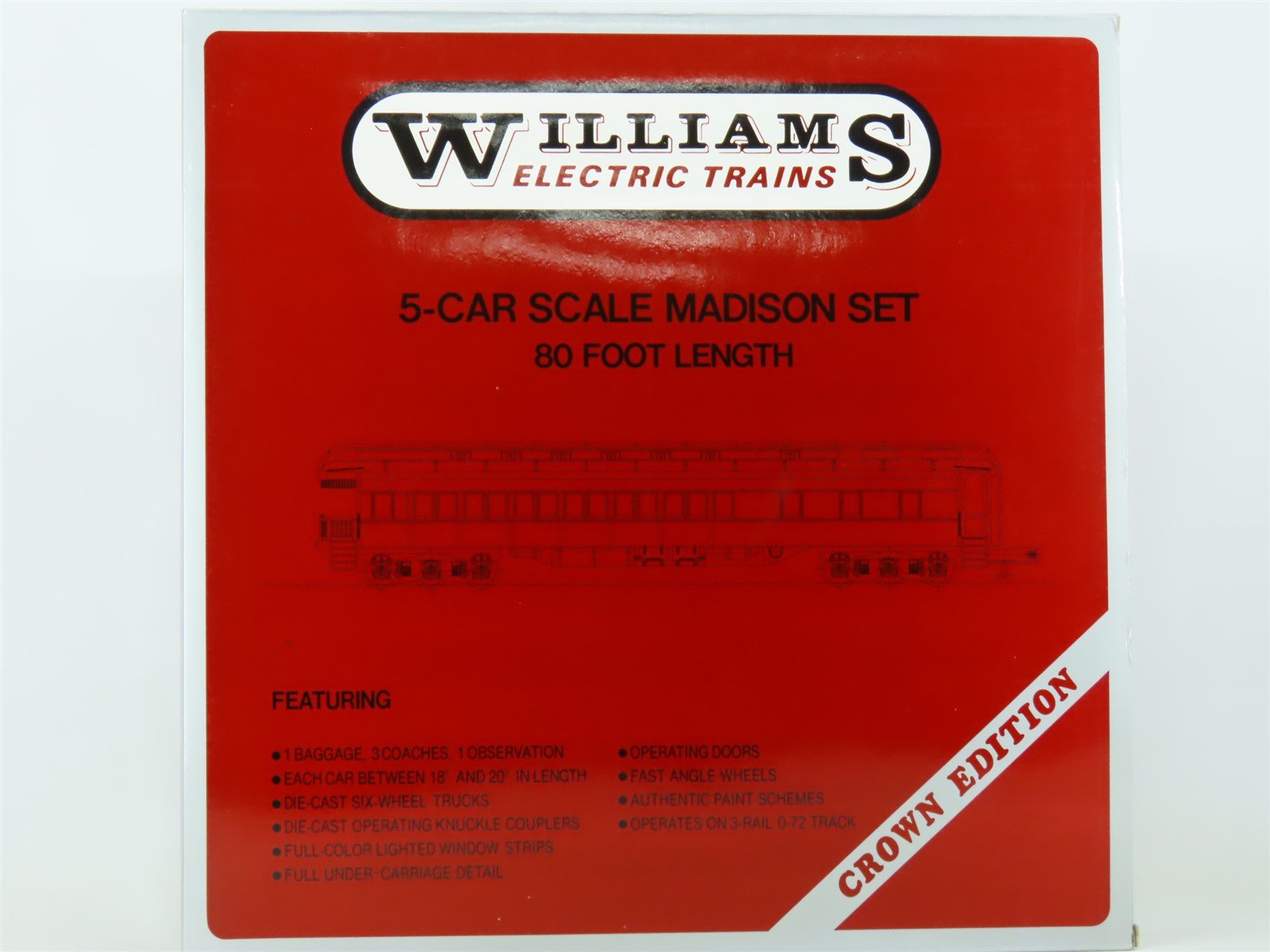 O Gauge 3-Rail Williams 2700 NYC New York Central Madison 5-Car Passenger Set