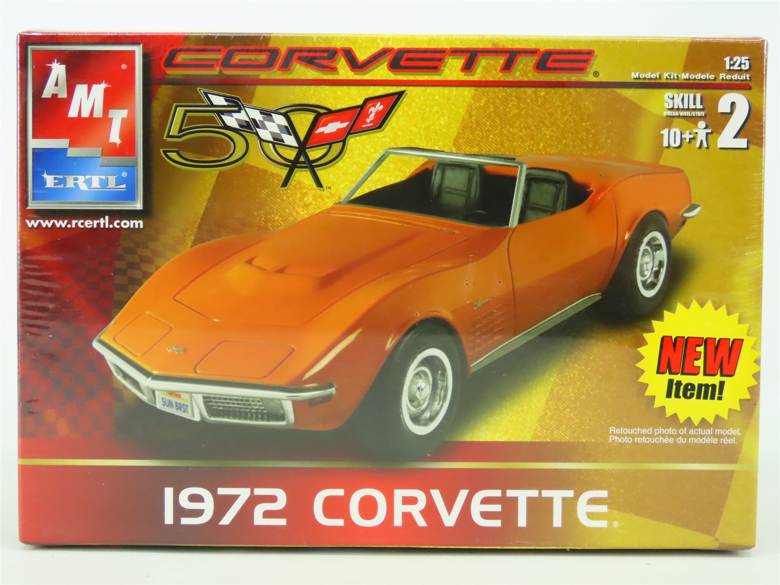 1:25 Scale AMT Ertl Model Car Kit #31822 '72 Corvette 50th Anniversary - SEALED