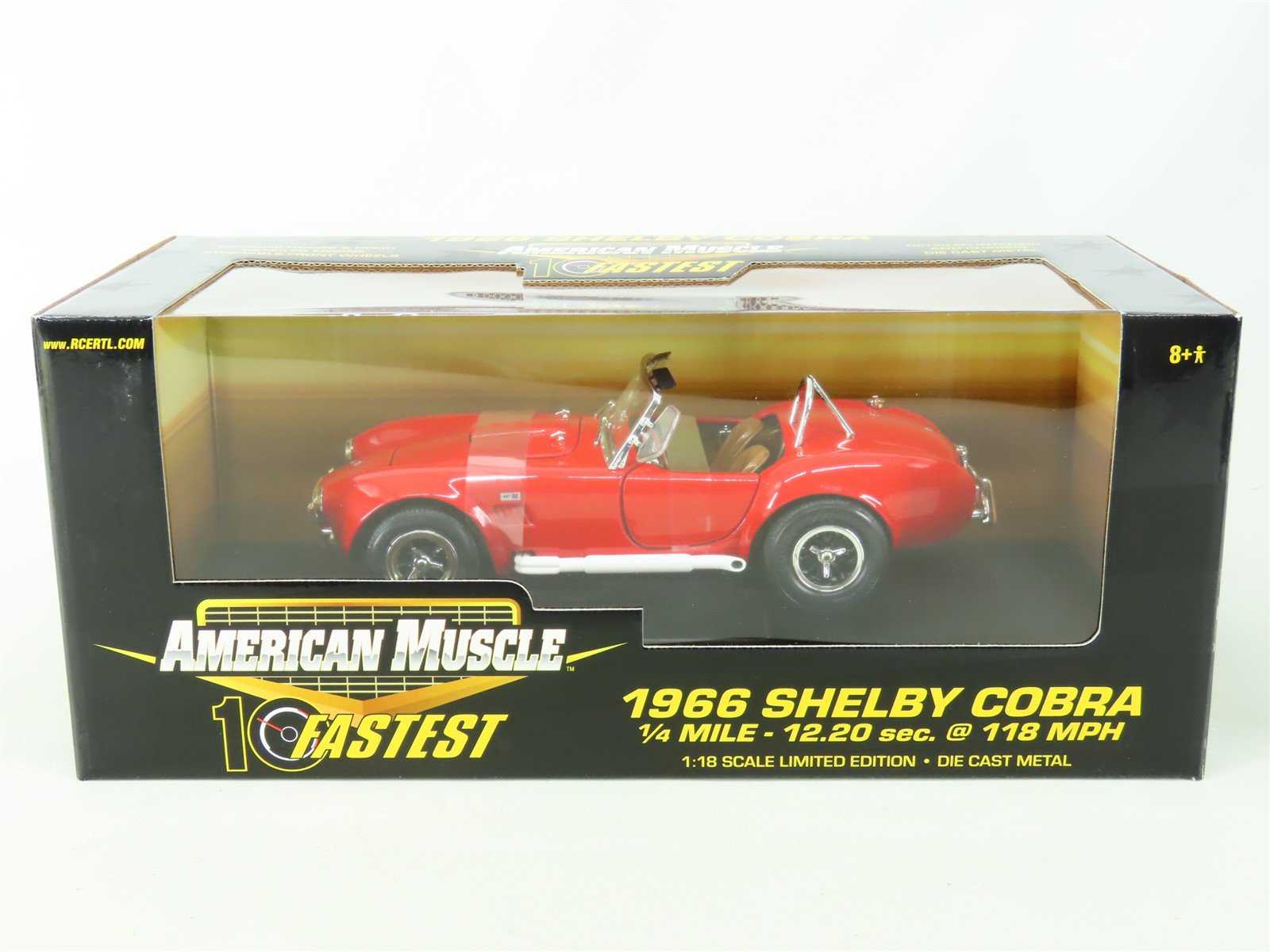 1:18 Scale Ertl American Muscle 10 Fastest Die-Cast 32760 1966 Shelby Cobra