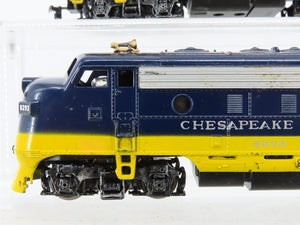 HO Scale Athearn C&O Chesapeake & Ohio F7A/B/B/A 4-Unit Diesel Set - Custom