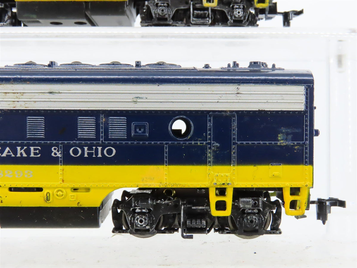 HO Scale Athearn C&amp;O Chesapeake &amp; Ohio F7A/B/B/A 4-Unit Diesel Set - Custom