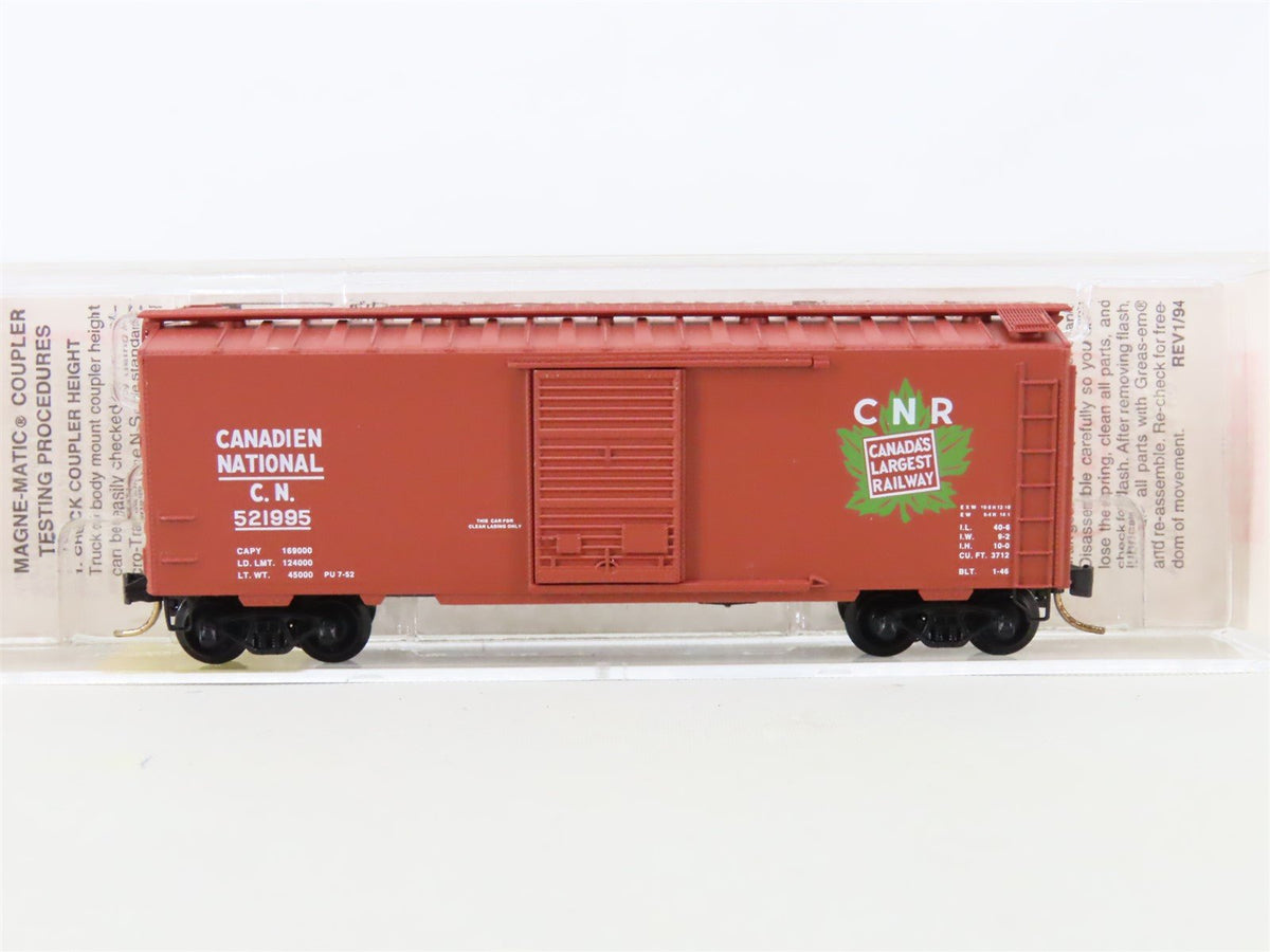 N Micro-Trains MTL 20206 CN Canadian National 40&#39; Single Door Box Car #521995