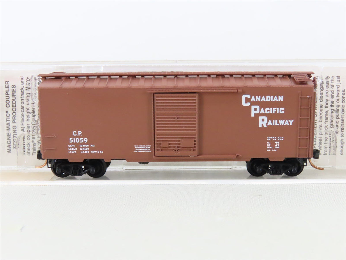 N Micro-Trains MTL 20436/2 CP Canadian Pacific 40&#39; Single Door Box Car #51059