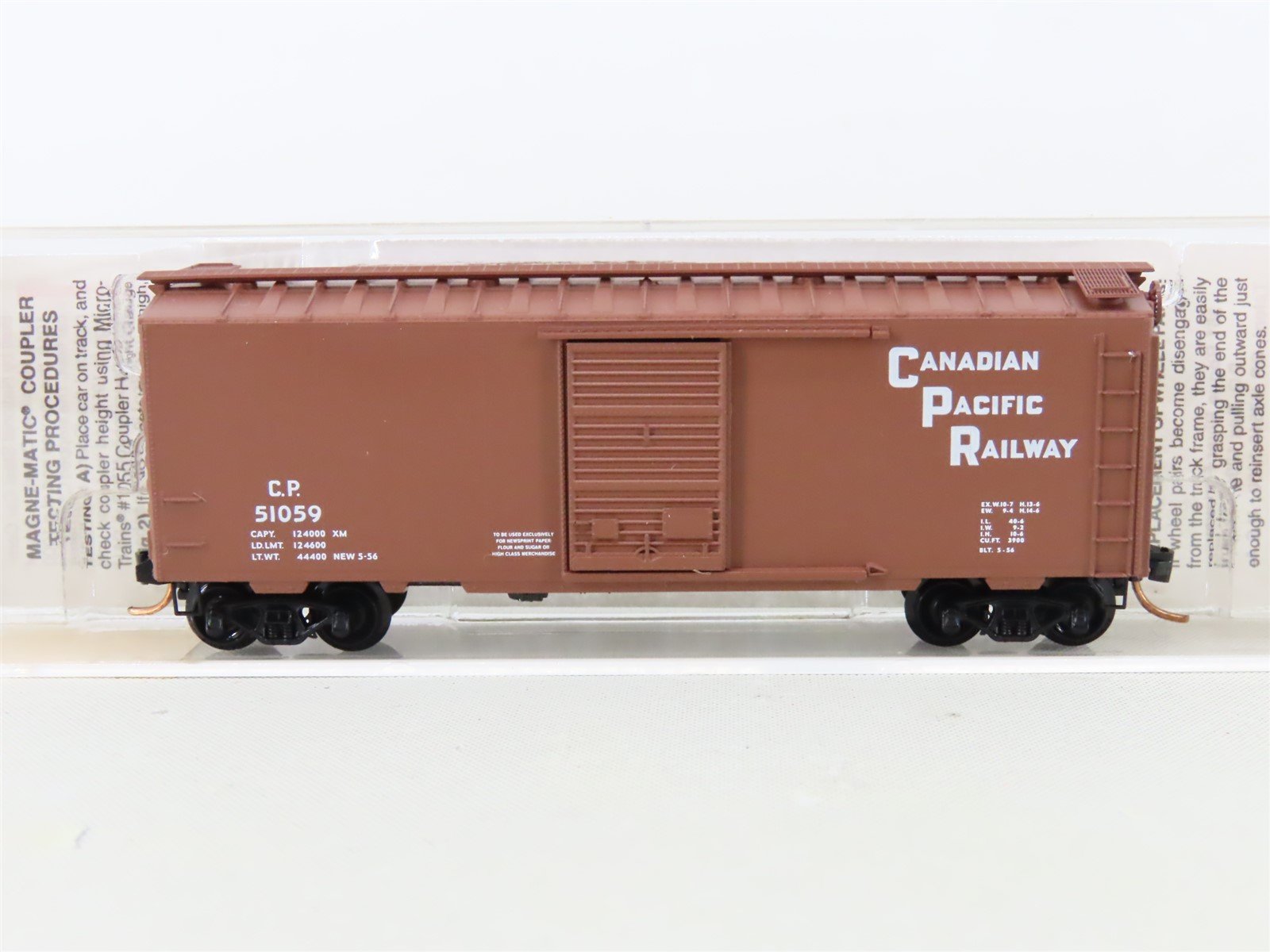 N Micro-Trains MTL 20436/2 CP Canadian Pacific 40' Single Door Box Car #51059