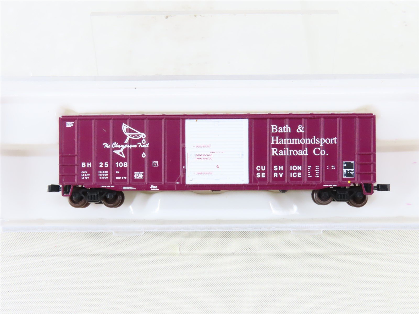N Scale Atlas Trainman 50001536 BH Bath & Hammondsport ACF 50' Box Car #25108