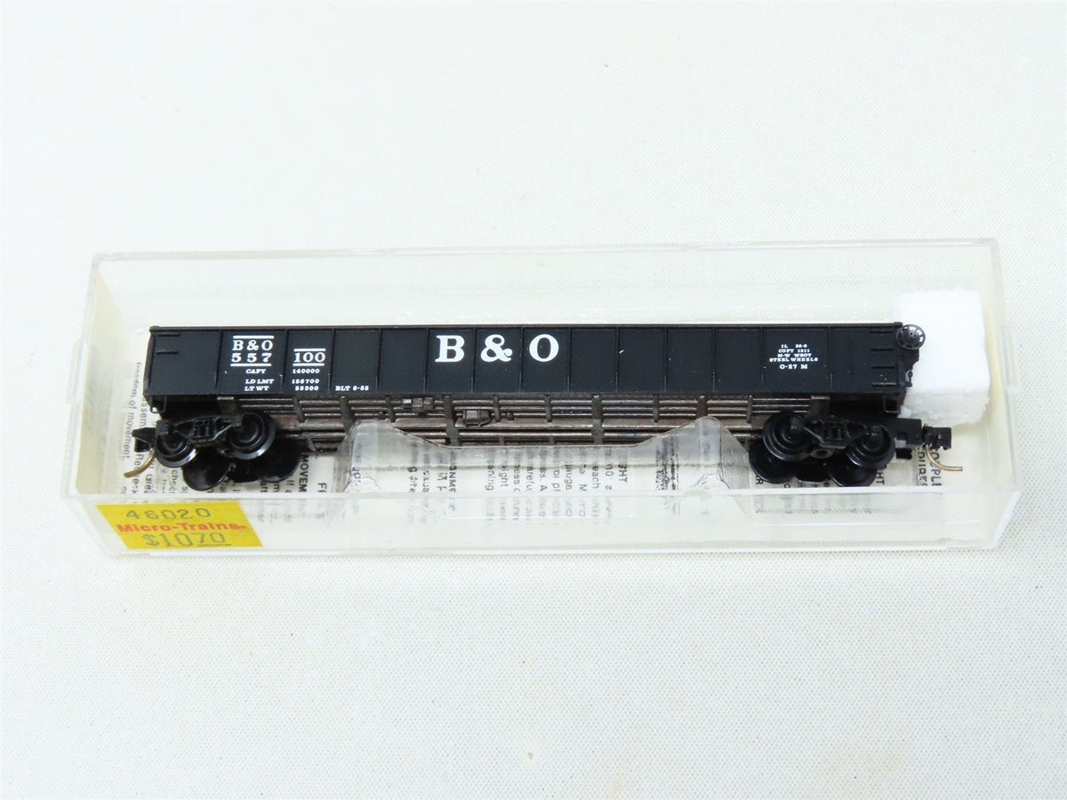 N Scale Micro-Trains MTL 48020 B&amp;O Railway 50&#39; Gondola Car #557100 w/Load