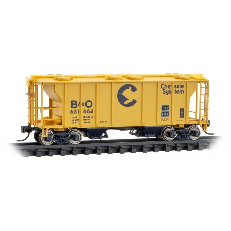 N Scale Micro-Trains MTL 09500090 B&amp;O Chessie System 2-Bay Hopper #631664