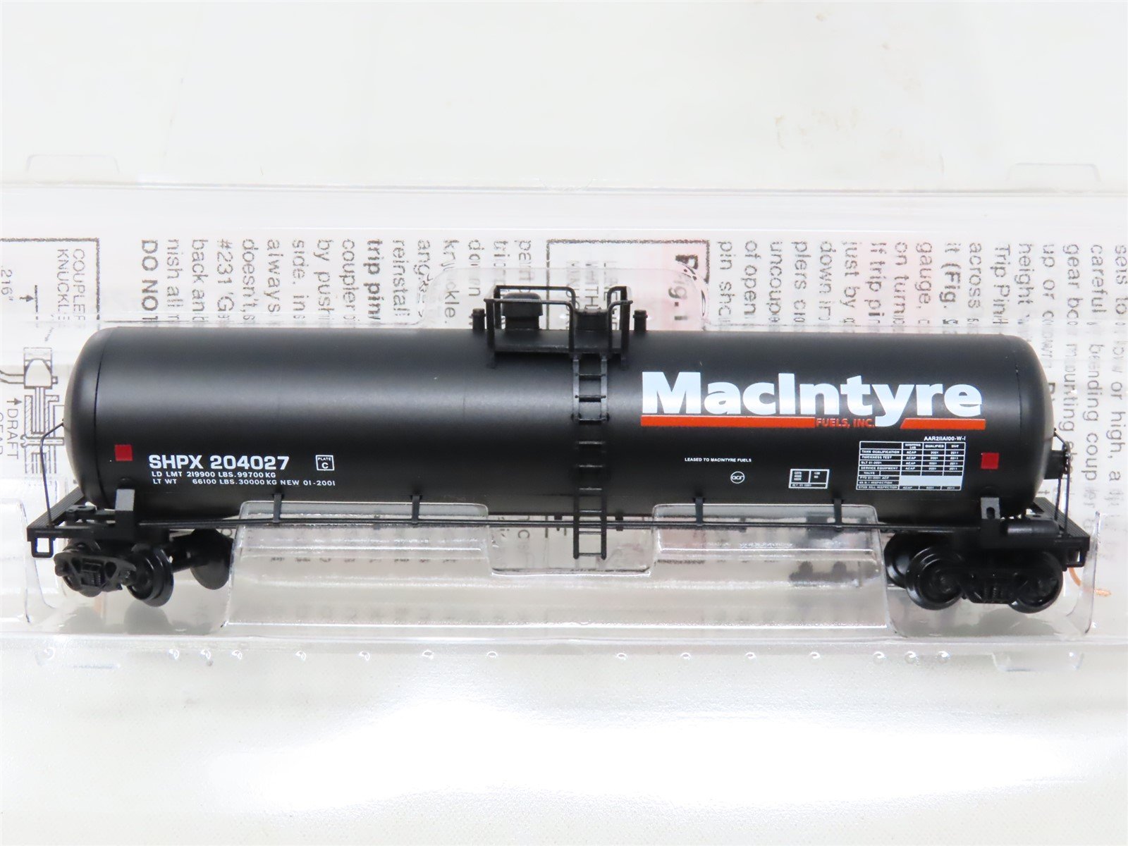 N Scale Micro-Trains MTL 110030 SHPX MacIntyre Fuels 56' Tank Car #204027