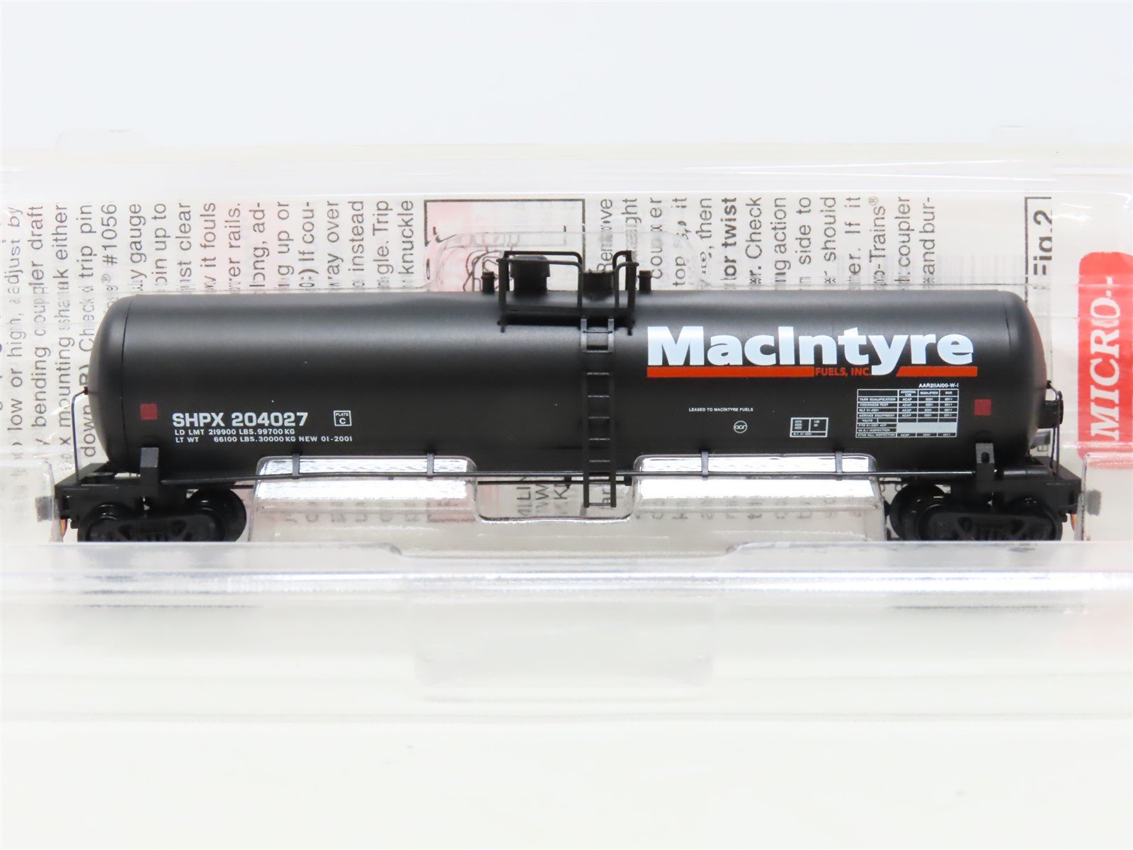 N Scale Micro-Trains MTL 110030 SHPX MacIntyre Fuels 56' Tank Car #204027