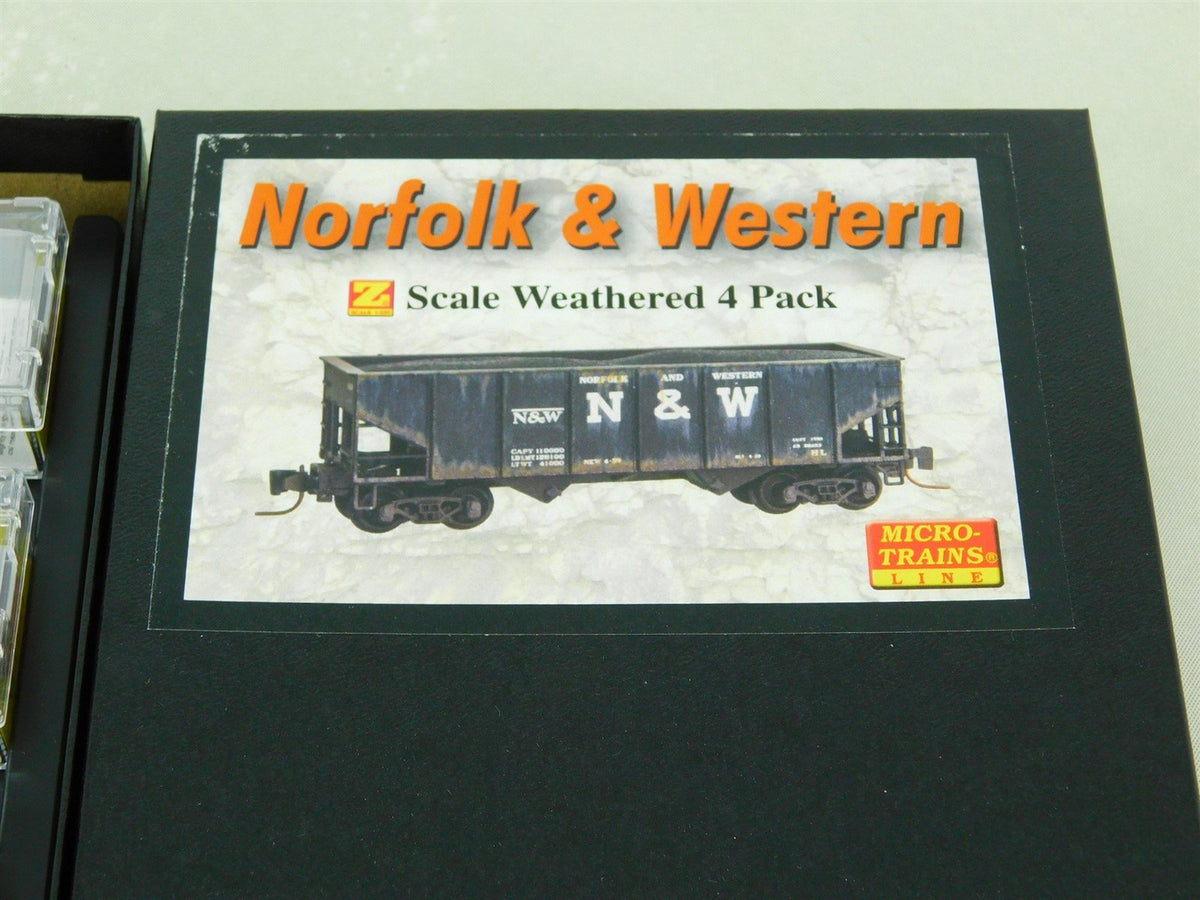 Z Scale Micro-Trains MTL 99405110 N&amp;W Railway Weathered Hopper 4-Car Runner Pack