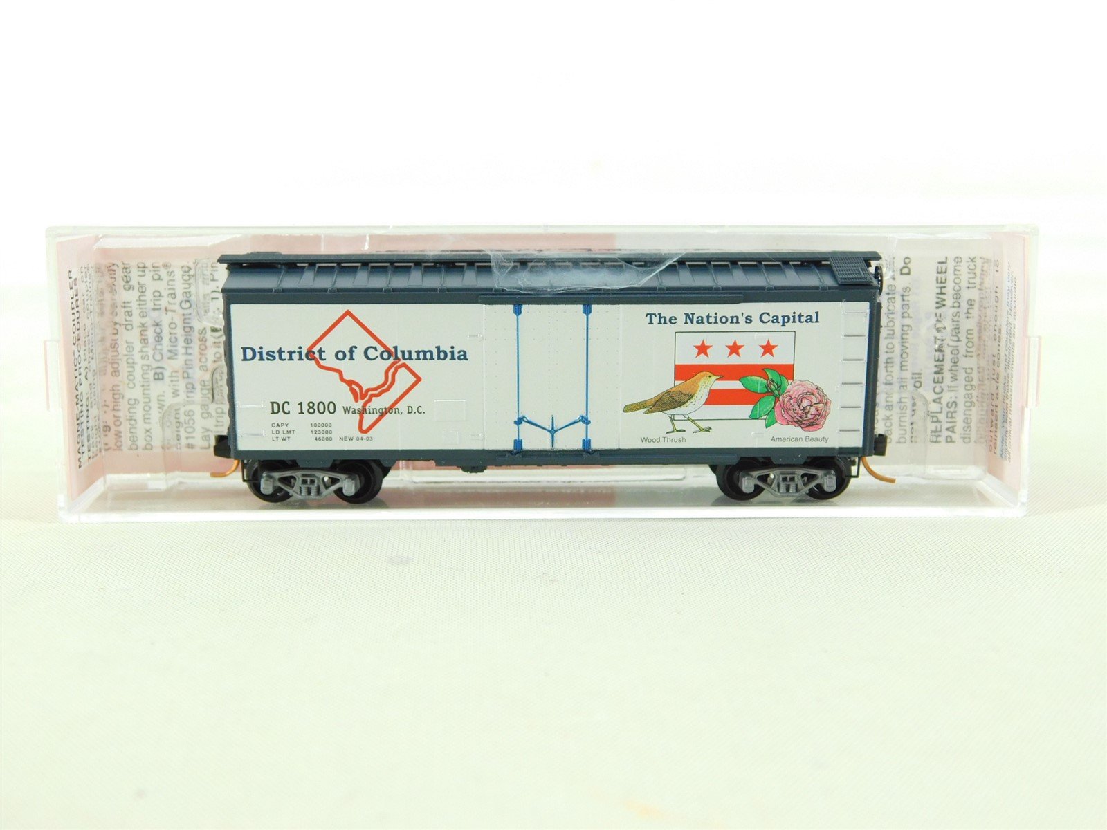 N Scale Micro-Trains MTL DC District Of Columbia 40' Boxcar #1800