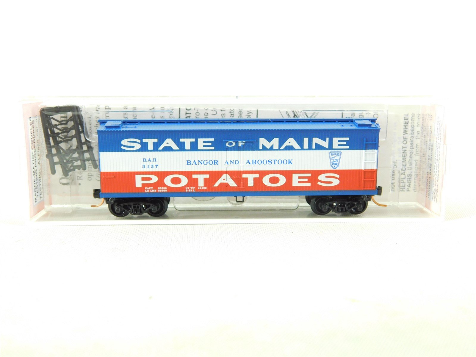 N Scale Micro-Trains MTL NSC 5-04 BAR State Of Maine Potatoes 40' Boxcar #5157
