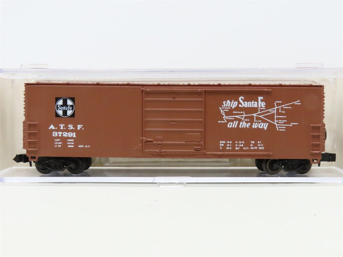 N Scale Bev-Bel Life-Like 10004 ATSF Santa Fe 50&#39; Single Door Box Car #37291