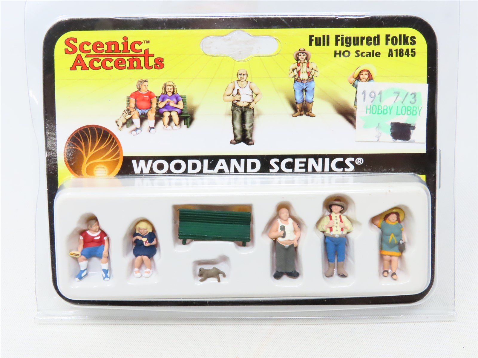 HO Scale Woodland Scenics #A1845 Full Figured Folks - 7 pc. Figure Set
