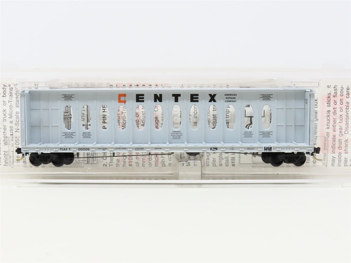 N Scale Micro-Trains MTL 53040 TCAX Centex 60&#39; 8&quot; Bulkhead Flat Car #700006