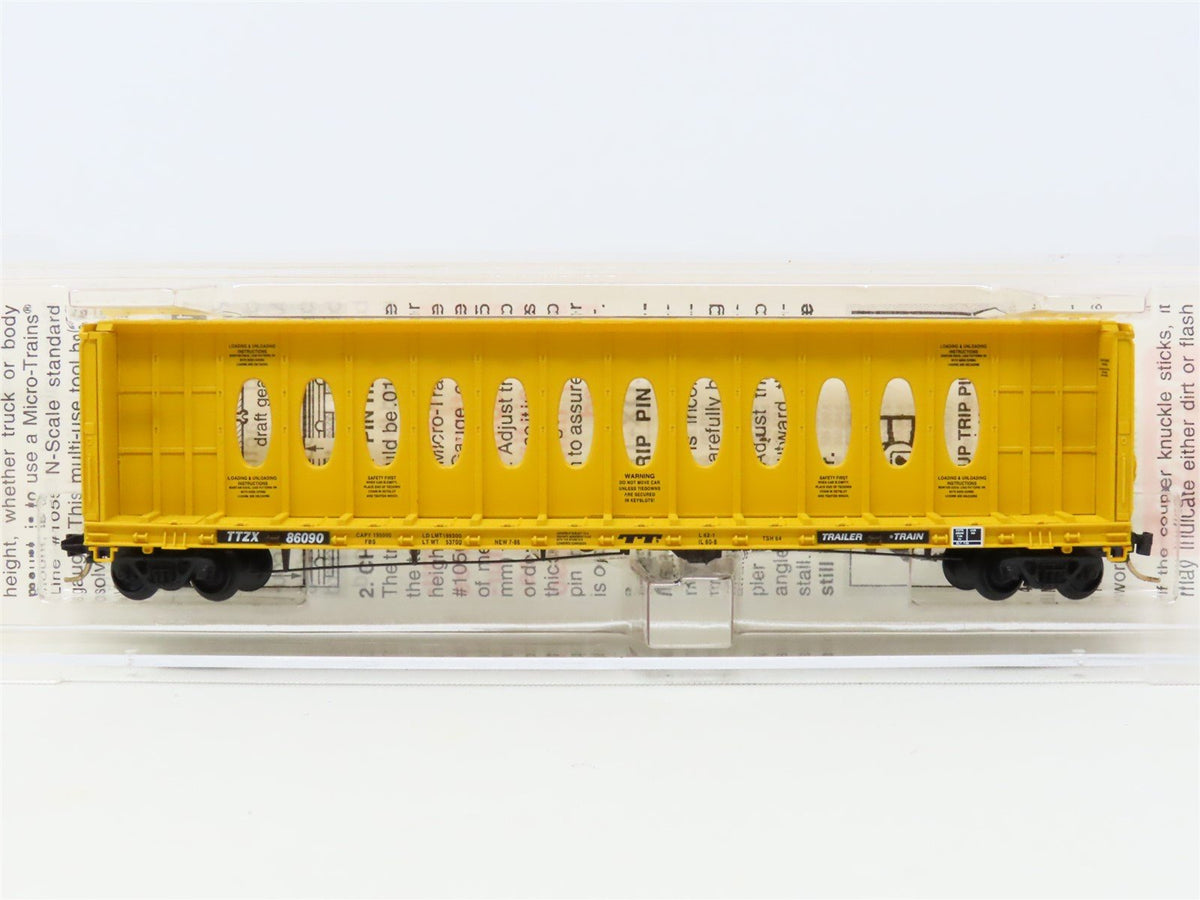 N Scale Micro-Trains MTL 53020 TTZX Trailer Train 60&#39; 8&quot; Bulkhead Flat Car 86090