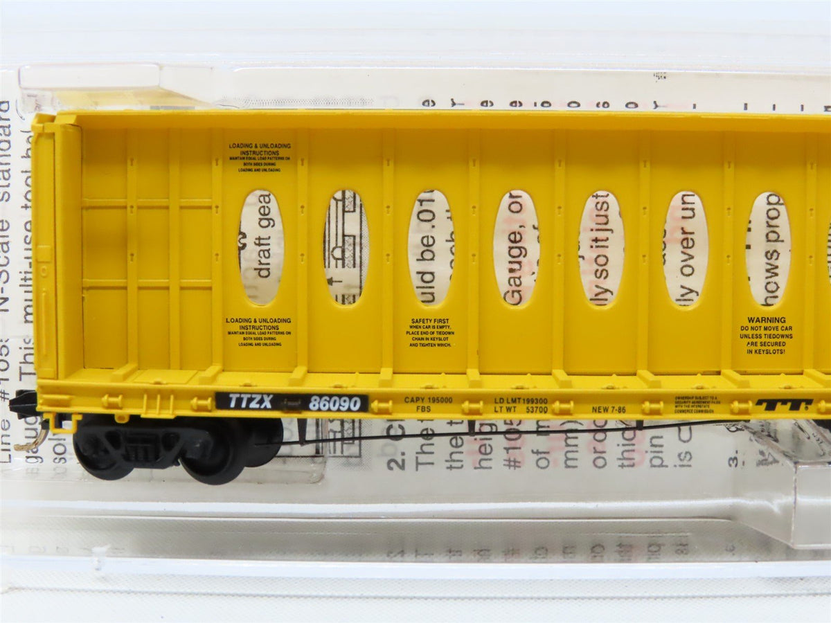 N Scale Micro-Trains MTL 53020 TTZX Trailer Train 60&#39; 8&quot; Bulkhead Flat Car 86090